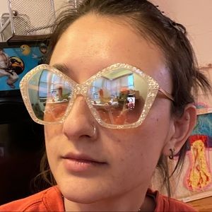 Glitter cat eye miu miu sunglasses